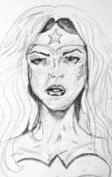Drawings And Sketches - Wonder Woman Drawing - Pencil On Canvas